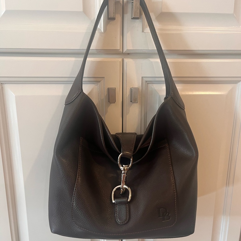 Dooney & Bourke Dark Brown Leather Hobo Bag